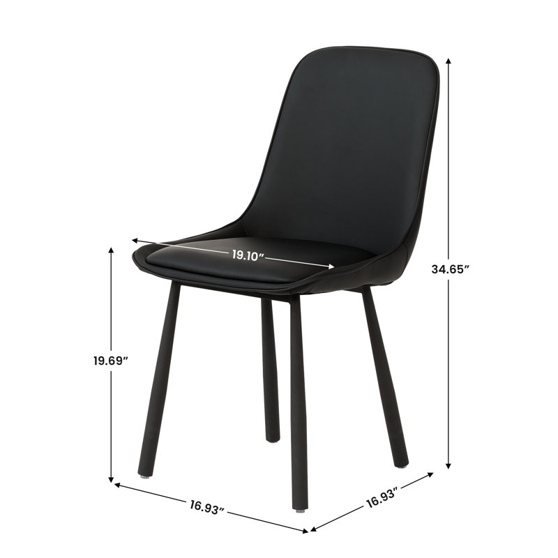 Chaise de salle à manger rembourrée Juvan, Noir