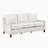 Lenzini 78" Modern and Contemporary Striped Textured Fabric Sofa with Nailhead Trim, Exposed Wood Feet