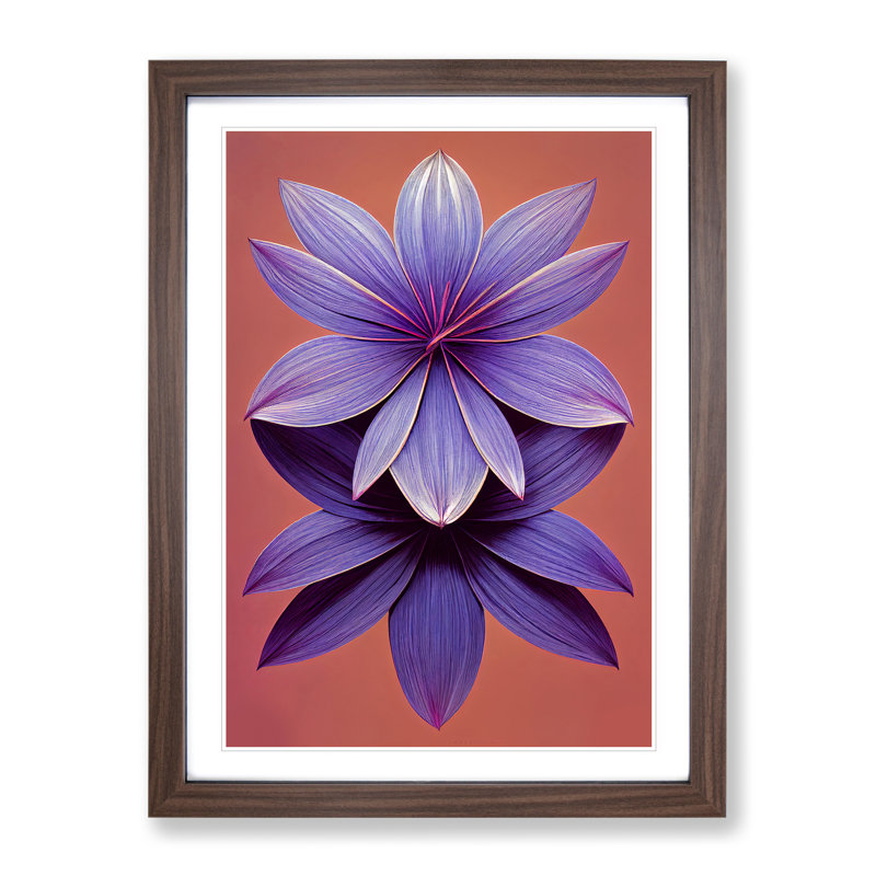 Passionate Flowers - Wall Art, 64cm H x 46cm W x 2cm D, Walnut Framed, Walnut Framed