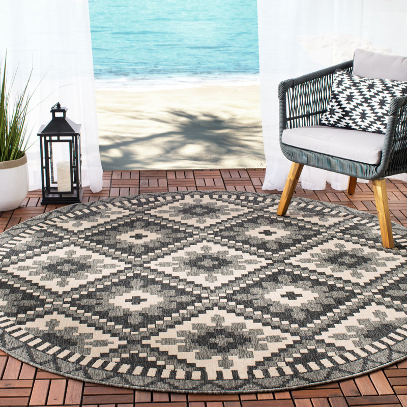 Northpoint Veranda Performance Southwestern Indoor/Outdoor Area Rug, Round 6'7"