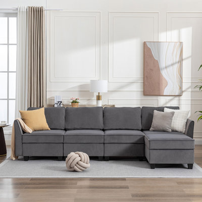 Canapé modulaire à méridienne 5 pièces Marai