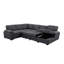 Aine 118" Wide Fabric Sectional Sleeper Sofa (Pull-Out Bed) With Storage Chaise-12520871