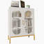 Armoire 2 portes en verre cannelé