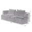 Très grand canapé compressé 3 places avec tissu chenille-239215380