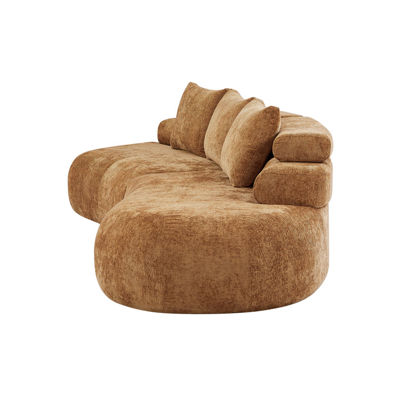 Upholstered Curved Sectional Symmetrical