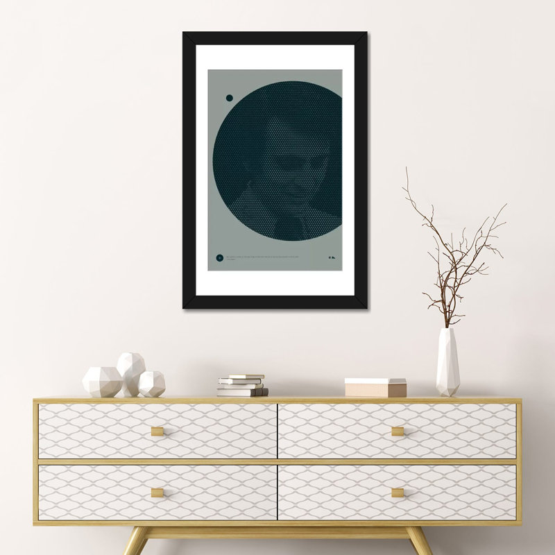 «Carl Sagan», impression sur toile, H 24 po x l 16 po x P 1 po, Papier d'art encadré noir