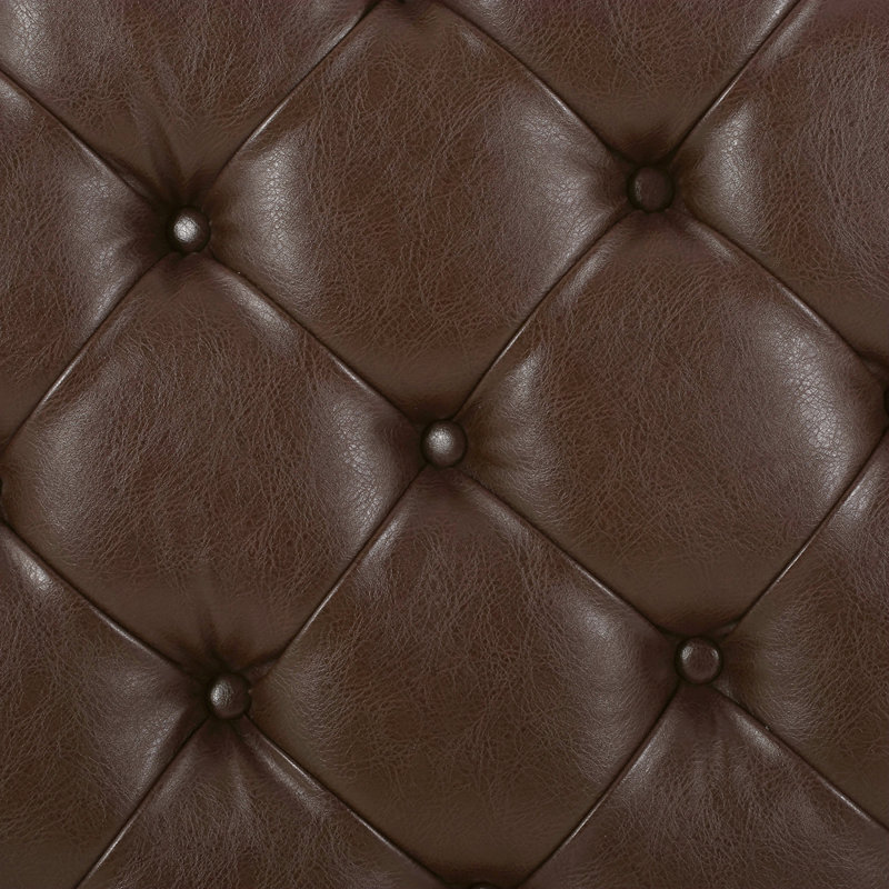 OTTOMAN ROND, Marron foncé