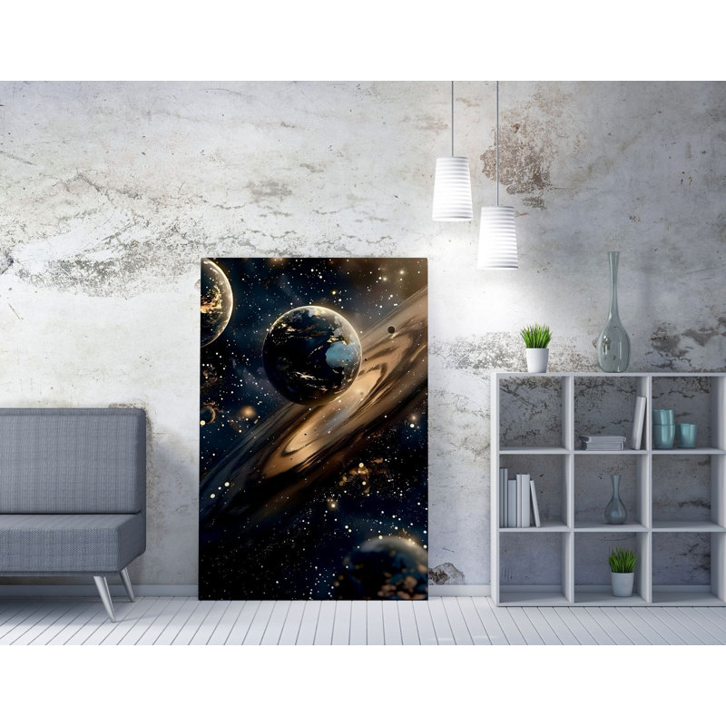 Stunning Decorative Canvas Painting, Gold & Black, 27.6 x 39.4 inches | 50% Cotton / 50% Polyester, Digital Print on Canvas | Elegant Wall Art for Home Decor, Framed with 0.8 x 0.8 inch Wooden Frame