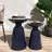Metal S/2 End Tables In Navy Blue, Modern Design And Pedestal Structure, Powder-Coated Iron Frame, 14.76"X14.76"X21.04" & 12.00"X12.00"X17.25", Assembly Required Blue Table , Frame With Fashionable-403128010