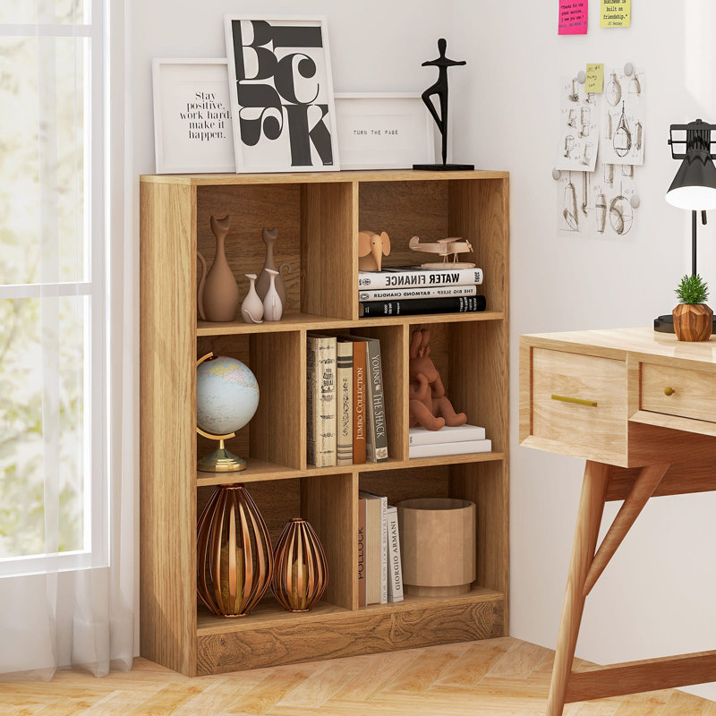 Seyran 40.94cm H Cube Bookcase, Tan, (3 Shelves) 40.94cmH x 80cmW x 9.45cmD