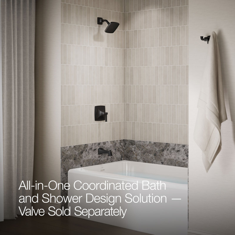 Riff Bath and Shower Faucet Trim, Matte Black