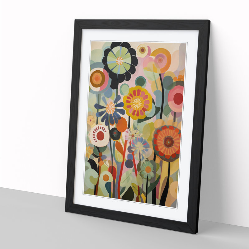 FRM-V0523-976X Flowers Retro Vol.7 1 Piece Wall Art, 34cm H x 25cm W x 2cm D, Oak Framed