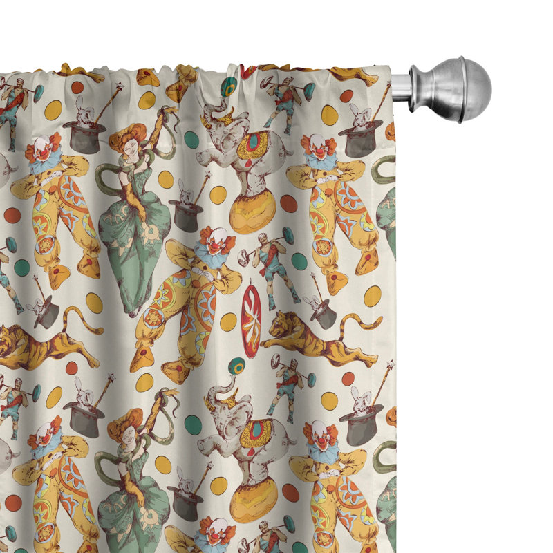 Circus Semi-Sheer Rod Pocket Curtain Panels, 28" x 63"
