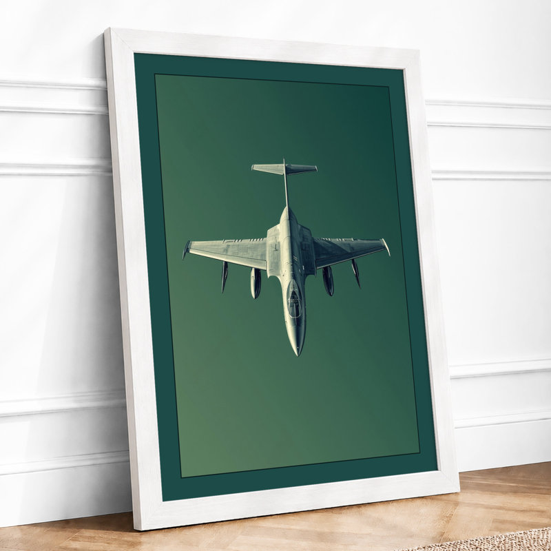 Aircraft from Above Minimalist - Framed Print, A4 - 29.7 x 21.0 cm, White