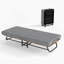 Lit pliant portatif avec matelas en mousse à mémoire de forme, structure en métal et roues verrouillables pour plus de confort et de commodité