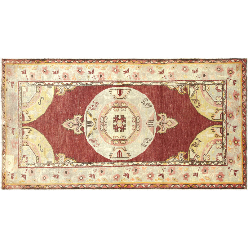 Size 4 X 6 One-of-a-Kind 3'9" X 6'9" 1960s Wool Area Rug in