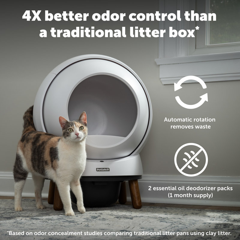PetSafe White Plastic SmartSpin Self-Cleaning Cat Litter Box