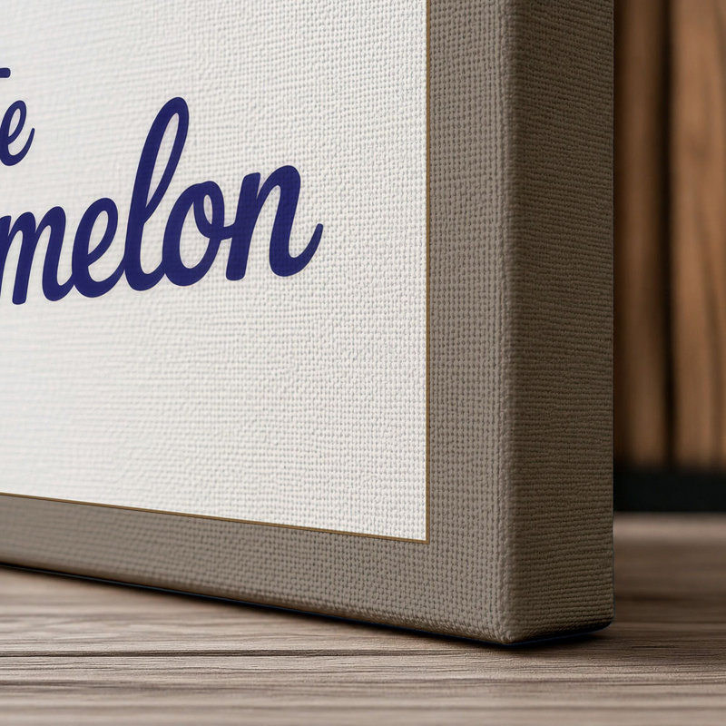 The Watermelon Botanical - Wrapped Canvas, 24x16 - 61.0 x 40.6 cm, Taupe Border