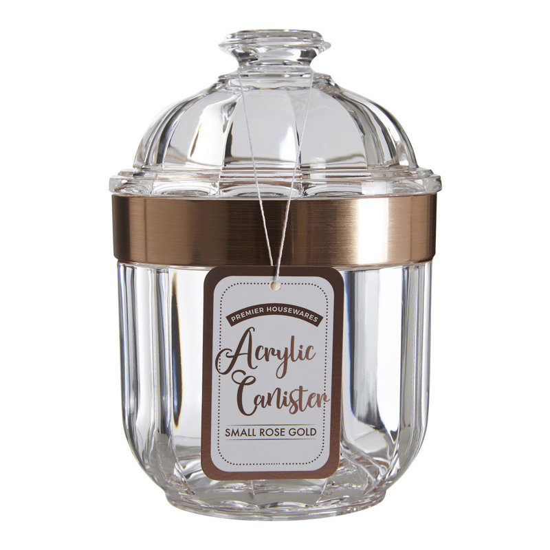 Jar, 15cm H x 10cm W x 10cm D, Rose Gold