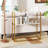 36” Console Table with Wooden Textured Open Shelves & Metal Frame for Hallway White