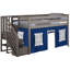 Lit mezzanine simple avec escalier et rideau de jeu Glyndon Kids-697345408-697345409