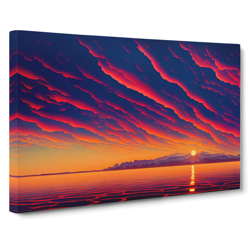Contemporary Ocean Sunset - Wrapped Canvas, 35cm H x 50cm W x 3cm D