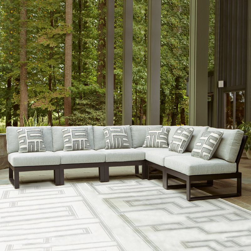 Canapé modulaire d'extérieur 6 pièces Jennings, Orienté à droite, 6