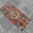 Handwoven Vintage Turkish Rug in Orange with Intricate Geometric Patterns for Boho Decor