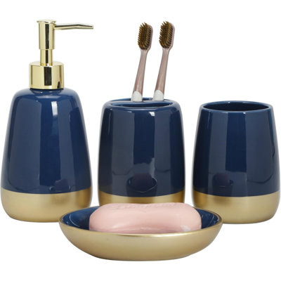 Tibetan Blue Bathroom Accessories Set