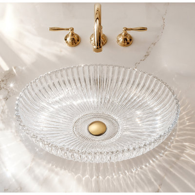 Majestic 21" Glass Oval Vessel Bathroom Sink