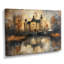  «Gray Black Rustic Castle By The Lake - Chateaus Wall Art Living Room-106120651-134423425