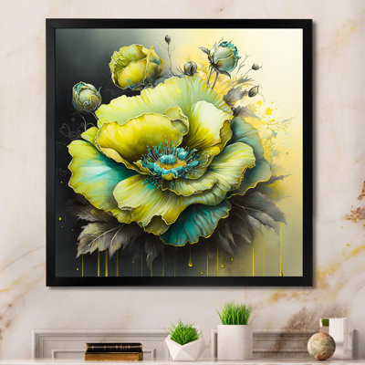 " Green Blooming Flower I " Painting Print