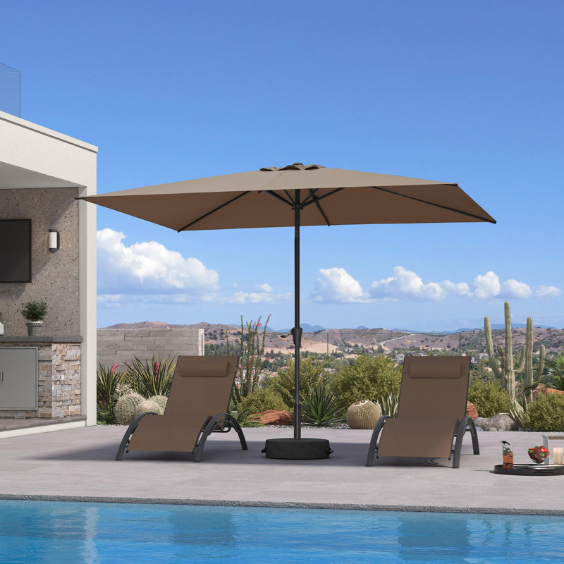 Parasol de table rectangulaire 6,5 'x 10', Taupe