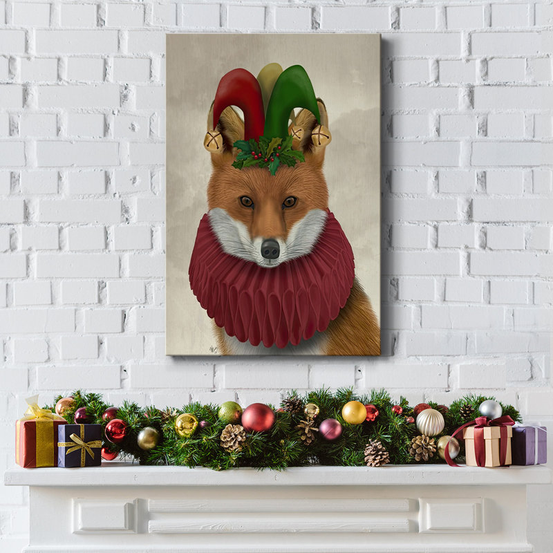 «Christmas Foxy Christmas Fool», reproduction sur toile, H 60 po x l 40 po x P 1,5 po