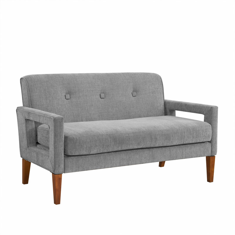Modern Living Room Causeuse Chenille Upholstery Coils Coils, Gris