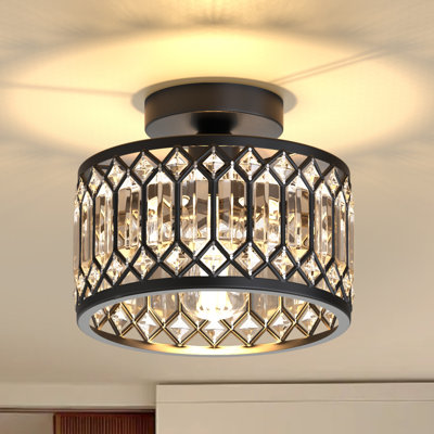 Plafonnier semi-encastré cylindrique à 1 lumière