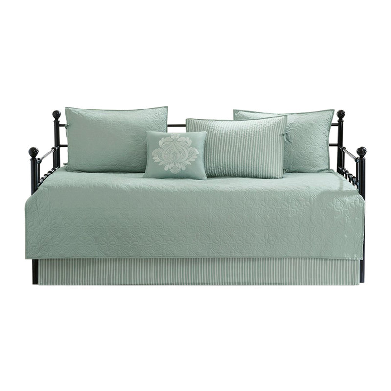 Ensemble de housse pour lit de jour réversible 6 pièces Gracie Mills Maigon, Écume de mer