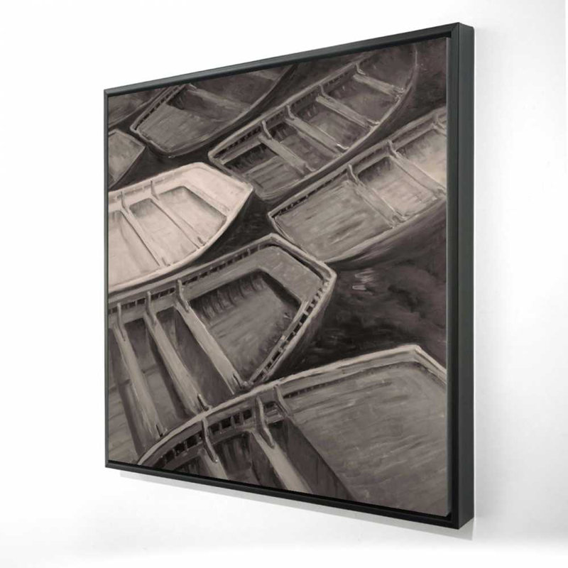 Canots de style sépia | Décor contemporain sur toile encadrée
