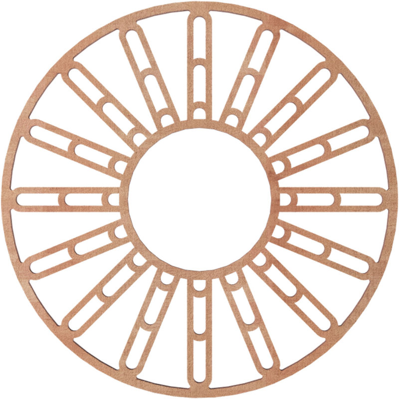 Médaillon de plafond en bois Hale, H 16 po x l 16 po x P 0,38 po, Cerise