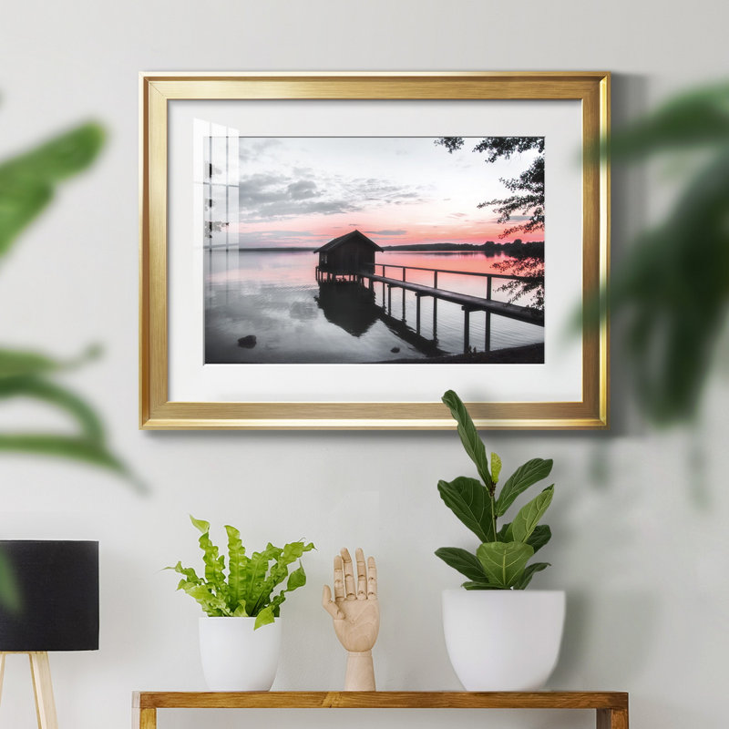 «Sunset Sunset» - Photographie de cadre photo, Or, H 26,5 po x l 36,5 po x P 1,5 po