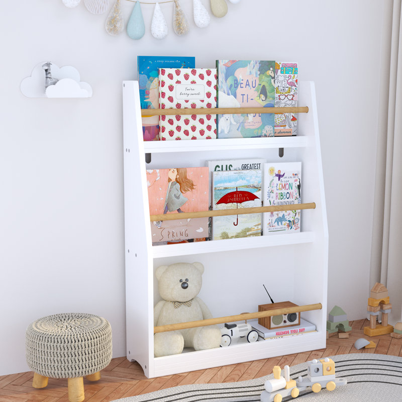 Support à livres pour enfants à 3 niveaux, Blanc