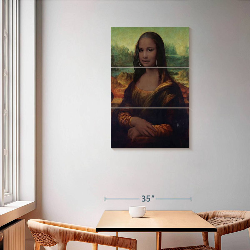 Leisha Mona Lisa d'inspiration afro-américaine, H 57 po x l 36 po