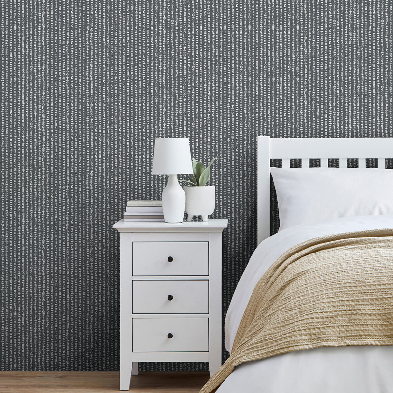 Salvador Black Shape Stripes Wallpaper