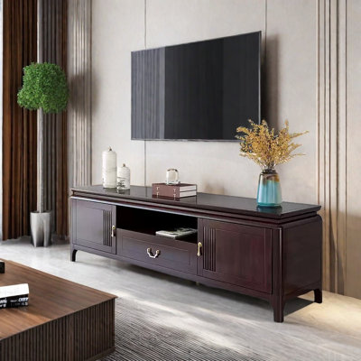 Solid wood new Chinese TV cabinet