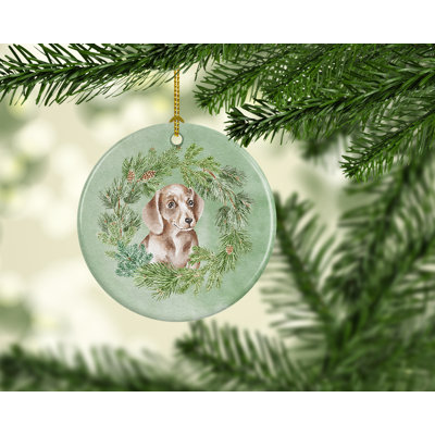 Christmas Ceramic Round Hanging Figurine Ornament