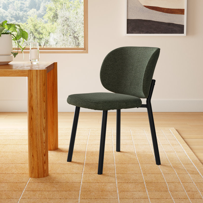 Corine Upholstered Dining Chair, Forest Green