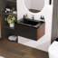 Meuble-lavabo moderne à rayures avec lavabo simple-338554079
