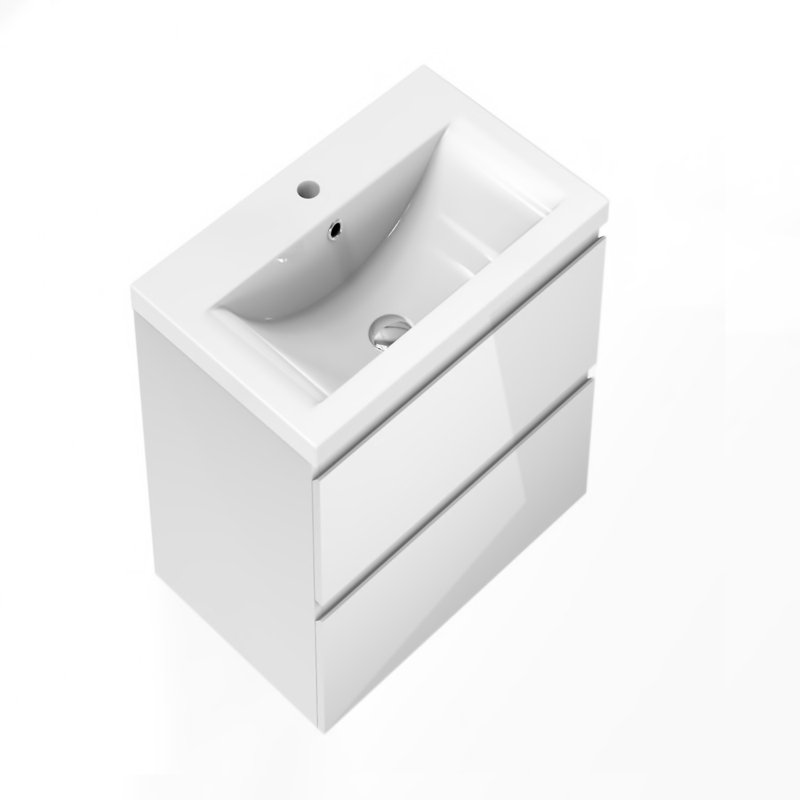 Cisbrough 500mm Single Bathroom Vanity with Drop In Resin Basin