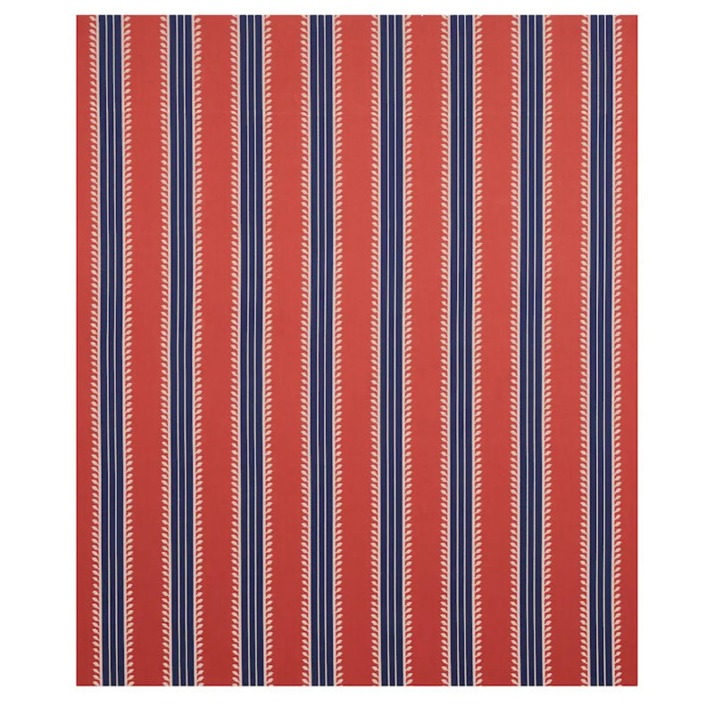 Etruscan Stripe Fabric, Red/Blue