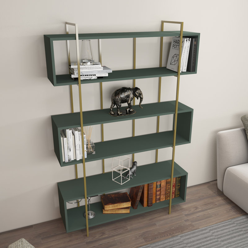 Bruti Bookcase, Gold, Green